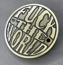 Fuck the world laiton, harley, point cover, ignition cover, sportster, 1340, big twin